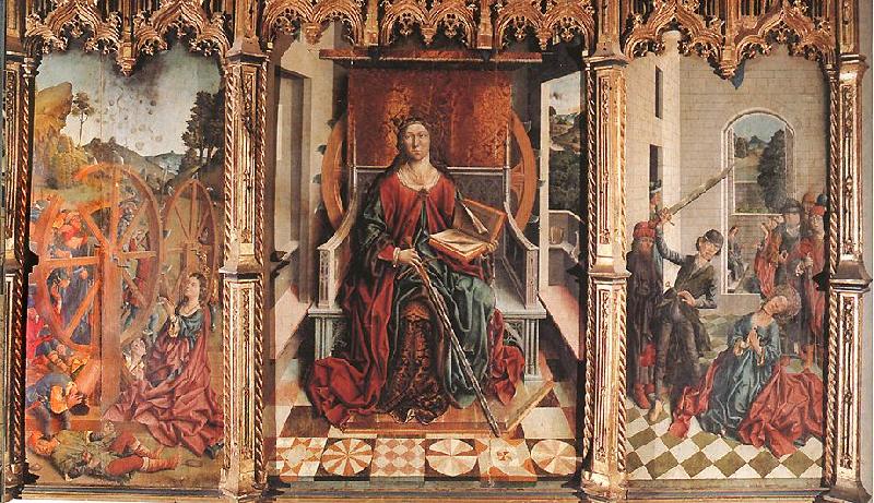 GALLEGO, Fernando Triptych of St Catherine  dfg china oil painting image